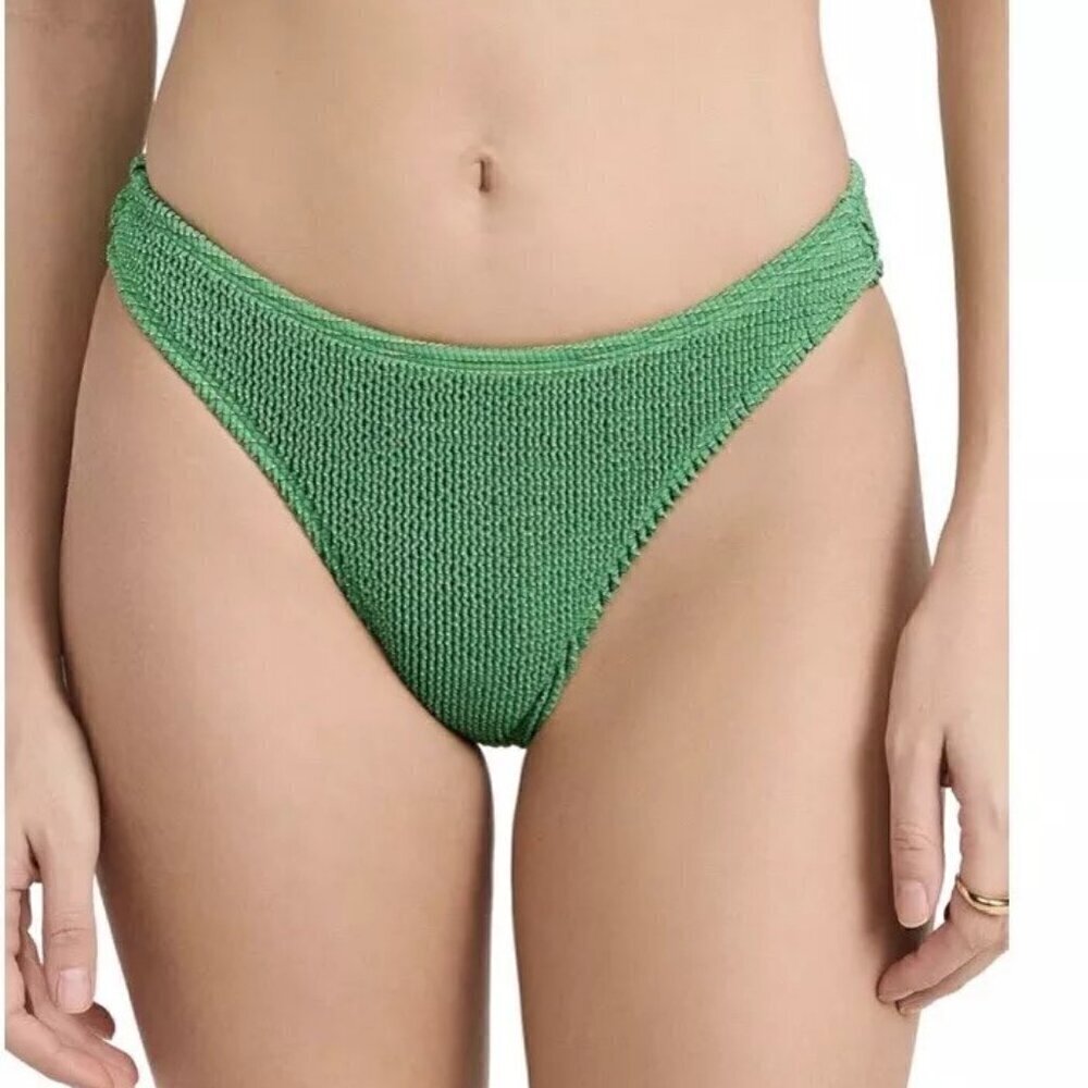 Good American Plus Size 2XL 3XL 5/6 Green Metallic Bikini Swim Bottom NWOT